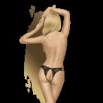 Naughty Valentine - String ouvert  - Noir