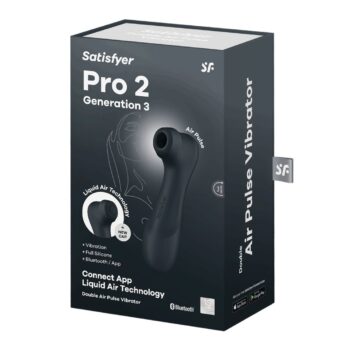 Pro 2 Génération 3 Air pluse Connect App et vibration - Noir Satisfyer